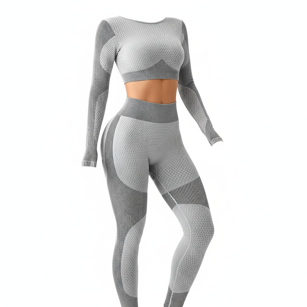 2pcs Hot-selling New Sports Tight Running Breathable Seamless Yoga Suit Women's Outdoor Fitness Suit Women's