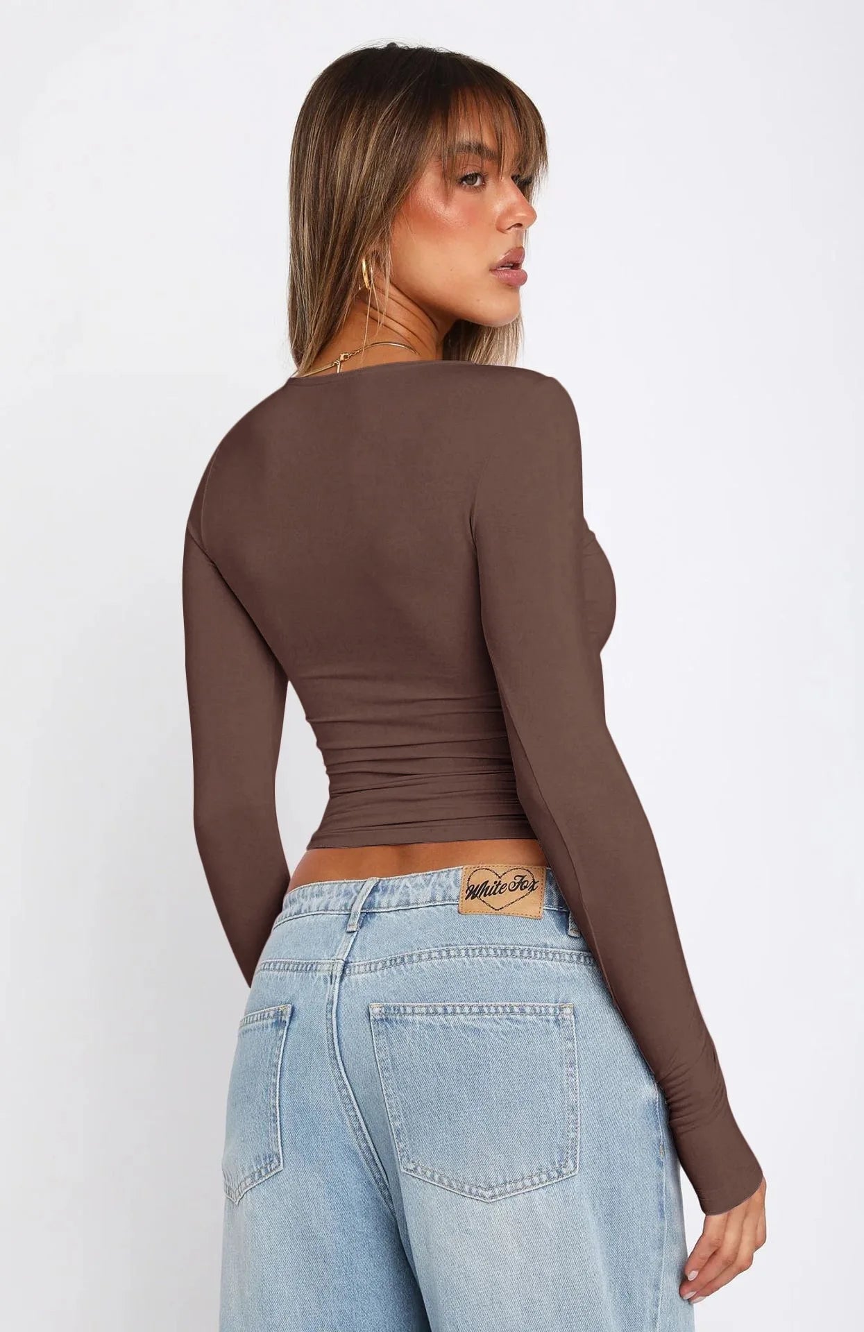 New Women's Casual Sports Long Sleeve T-shirt Spring and Autumn Solid Color Slim Fit Hoodie T-shirt Women's Street Top