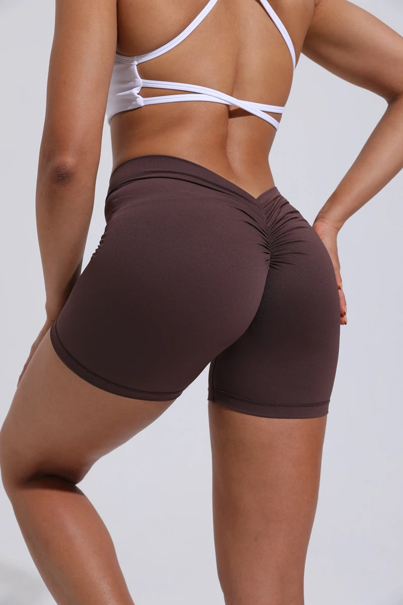 QINACTIVE V-Back Shorts Womens Clothing Gym Short Shorts Cycling Shorts Activewear High Elastic Tights Fitness Leggings